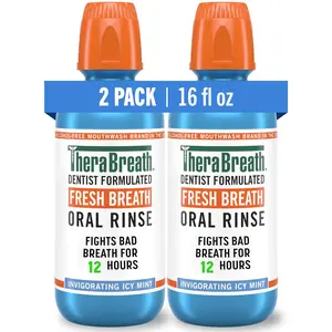 Fresh Mouthwash, Ice Mint Flavor, Alcohol-Free, 16 Fluid Ounce (2 Packs)