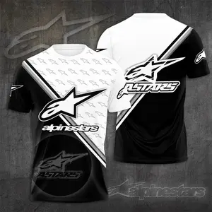 Alpinestars Astars Motogp Racing T-shirt New Fashion Women's Plus Size Clothes Motocross Short sleeved Men's T-shirt Biker V1 Shirt Men Letter Graphic Round Neck Tee