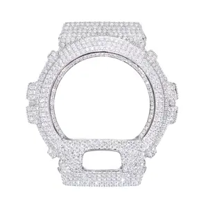 Iced Out Moissanite Watch Bezel – Luxury Hip Hop Style (DW6900 Fit)