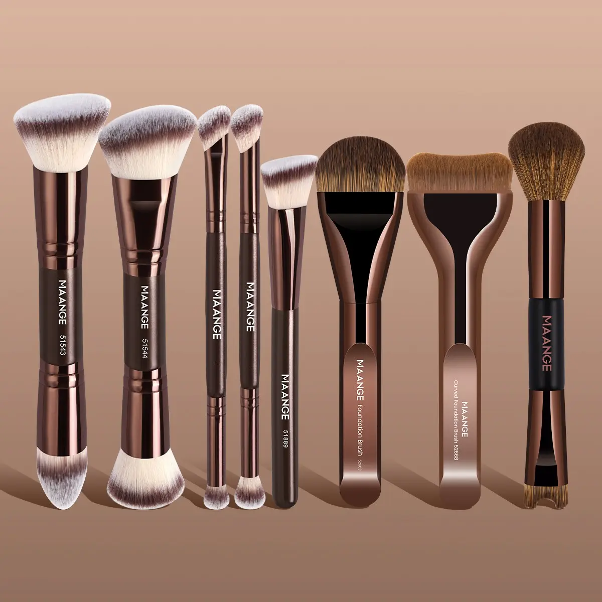 Maange 8 Piece Makeup Brush Set with Face Makeup Brushes Foundation Brush Concealer Brush Blush Brush Eyelash Brush Eye Shadow Brush, Metal Frame, No Battery, Makeup Tools Set, Makeup Brushes Kit, Cosmetic Brush Set