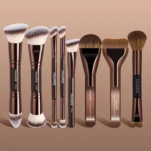 Maange 8 Piece Makeup Brush Set with Foundation Brush Concealer Brush Blush Brush Eyelash Brush Eye Shadow Brush, Metal Frame, No Battery, Makeup Tools Set, Makeup Brushes Kit