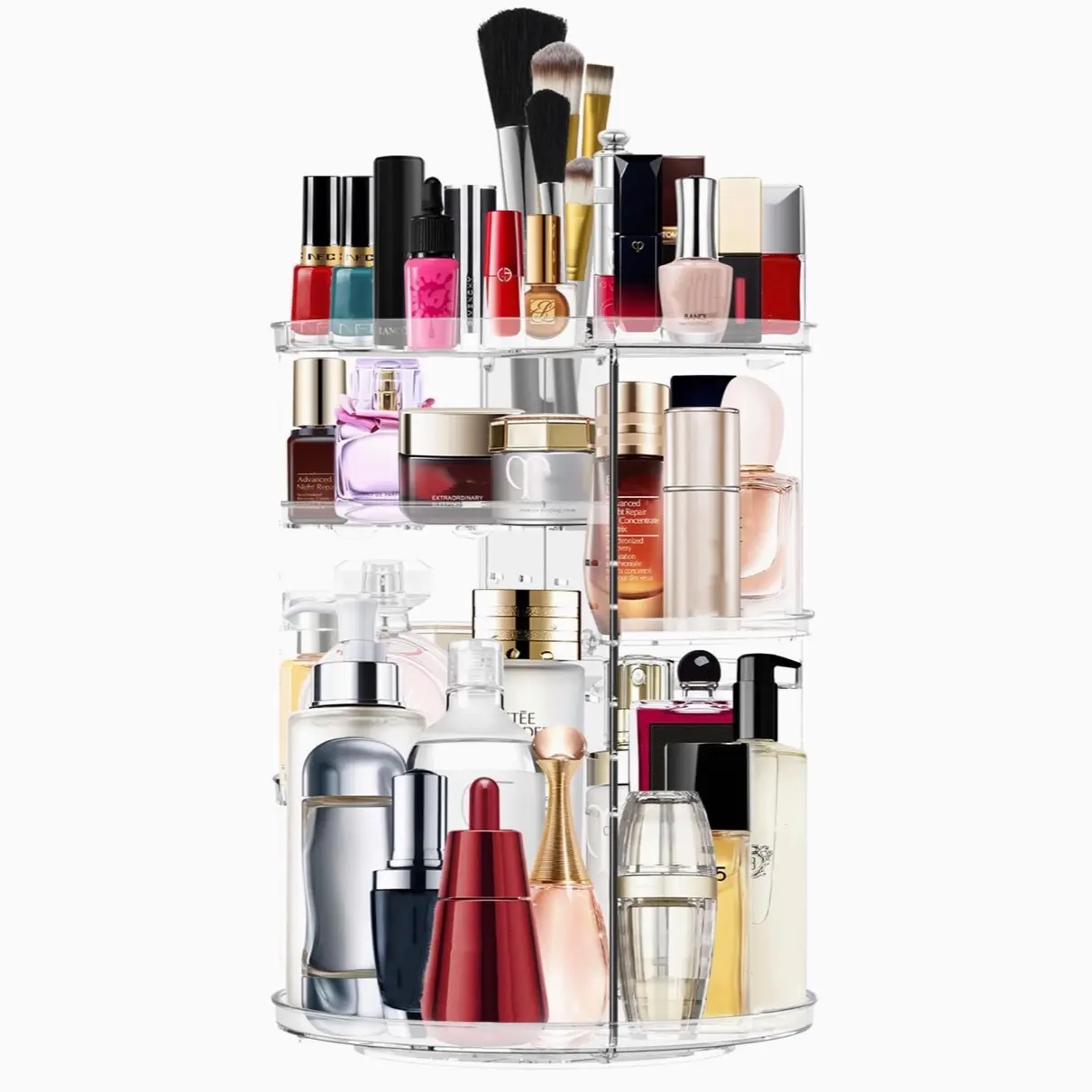 Organizer 360 Rotating Organizer DIY Adjustable Carousel Spinning Holder Rack , Large Capacity Storage Box for Countertop
