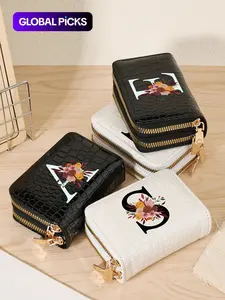 Fashion Letter Pattern Short Wallet, New Versatile Zipper Card Holder for Women, Trendy All-match Wallet for Daily Use, Fashionable Card Holder, Credit Card Holder