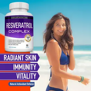 Resveratrol Supplement 1800 mg Antioxidant Complex - Highly Potent Natural Trans-Resveratrol Pills for Healthy Aging, Overall Health Support, Immune System, Brain Function, for Men Women, 90 Capsules Fitness Edible Dietary Vitamin