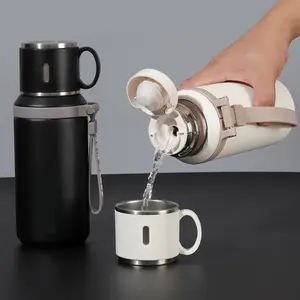 600ml Stainless Steel Coffee Cup Travel Thermal Mug Leak-Proof Thermos Bottle Tea Coffee Mug Office Business Style Thermos