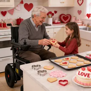 HOMYKING  Elderly-Friendly Foldable Electric Wheelchair 24V Lead-Acid Battery 15km Range 12-Inch All-Terrain Tires Secure Slope Stop Left/Right Switch Parents Gift，Valentine's Day/New Year's Gift