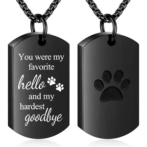 Cremation  for Ashes Urn Necklace for Ashes Memorial  Ashes Necklace Cremation Necklace Pet Keepsake Necklace Pawprint Ashes Holde Necklace