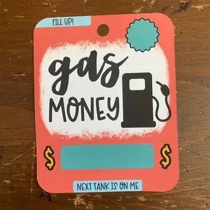 Gas Money - Funny Gas Money Card | College Student Gift | Gift Card Holder | Cash Card