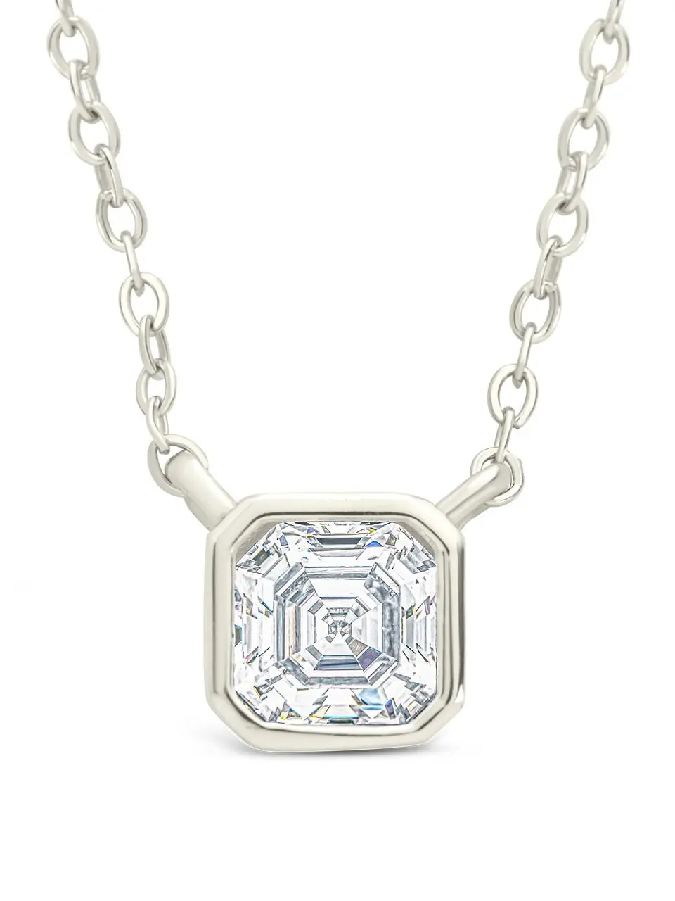 Sterling Silver Asscher Bezel Set Pendant Sterling Silver Asscher Bezel Set Pendant