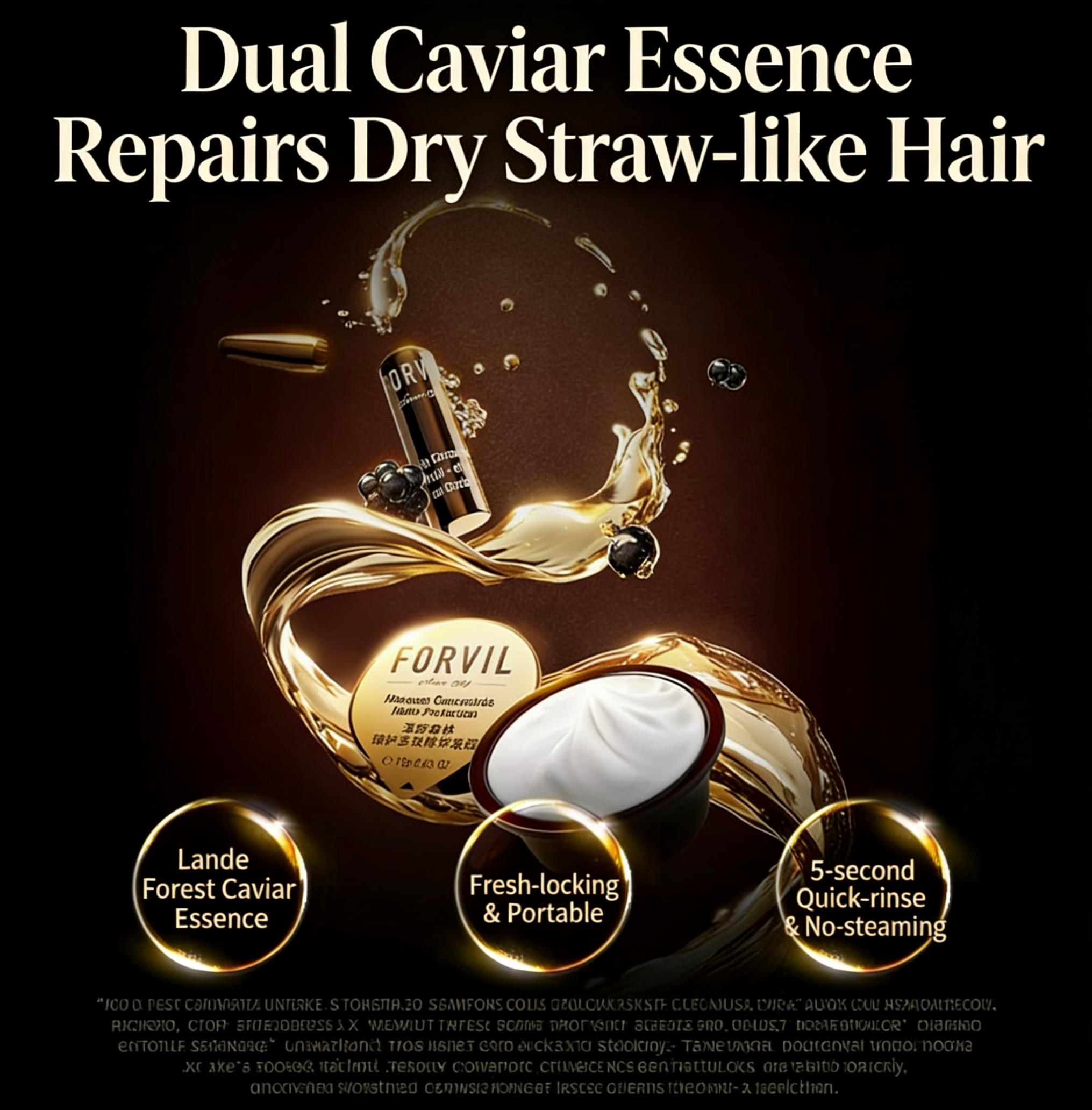 Miracle FORVIL Skincare-Grade Plant Oil Hair Serum & Mask Set Deep Moisturizing & Fresh-Locking Everyday Hair Routine