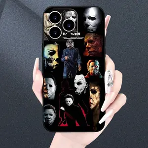 iPhone phone case featuring Halloween horror movie character designs, compatible with iPhone 17/16/15/14/13/12/11 Pro Max/X/XS/XSMAX/16E, making it a perfect Christmas gift for friends, family, or yourself.