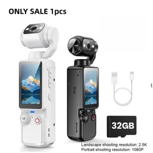 Portable Vlog Camera 180 Flip Lens and Screen Compact Mini Camera with Ring Light Memory Card Tripod for Selfies Travel Everyday Video Recording Must Have Gift