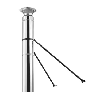 VEVOR 6 inches Extended Roof Bracket,  Supports Chimney Stove Pipe for Stability, Mounting Brackets with Adjustable Legs, Steel with Powder Coating,Side/Top Mount Installation (No Rain Cap,Pipe)