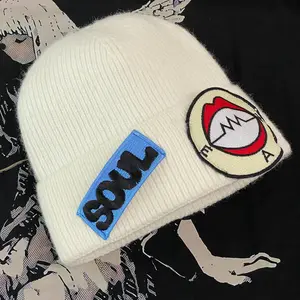 Soul Eater Knit Hat Anime Inspired Soul Eater Winter Caps for Men and Womens Beanies, Cuffed Knit , Comfy and Soft Embroidered