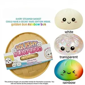 Squishy Dumpling Stress Balls for Adults, 2026 New Stress Relief Glitter Squishy Dumpling Toy, Sensory Autism Gift, Squeeze Dough Ball Stress Relief Toy, Stretchy Stress Adorable Gyoza Shape