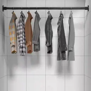 Adjustable Tension Telescopic Curtain Rod, 19.6-31.49 Inch, Easy Install Without Drilling, Perfect for Windows & Doors, Durable Design, Adjustable Curtain Rods