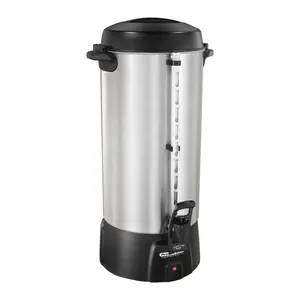 Hamilton Beach 100-Cup URN Coffee Maker - Brushed Aluminium, Keep Warm Function, Tall Base