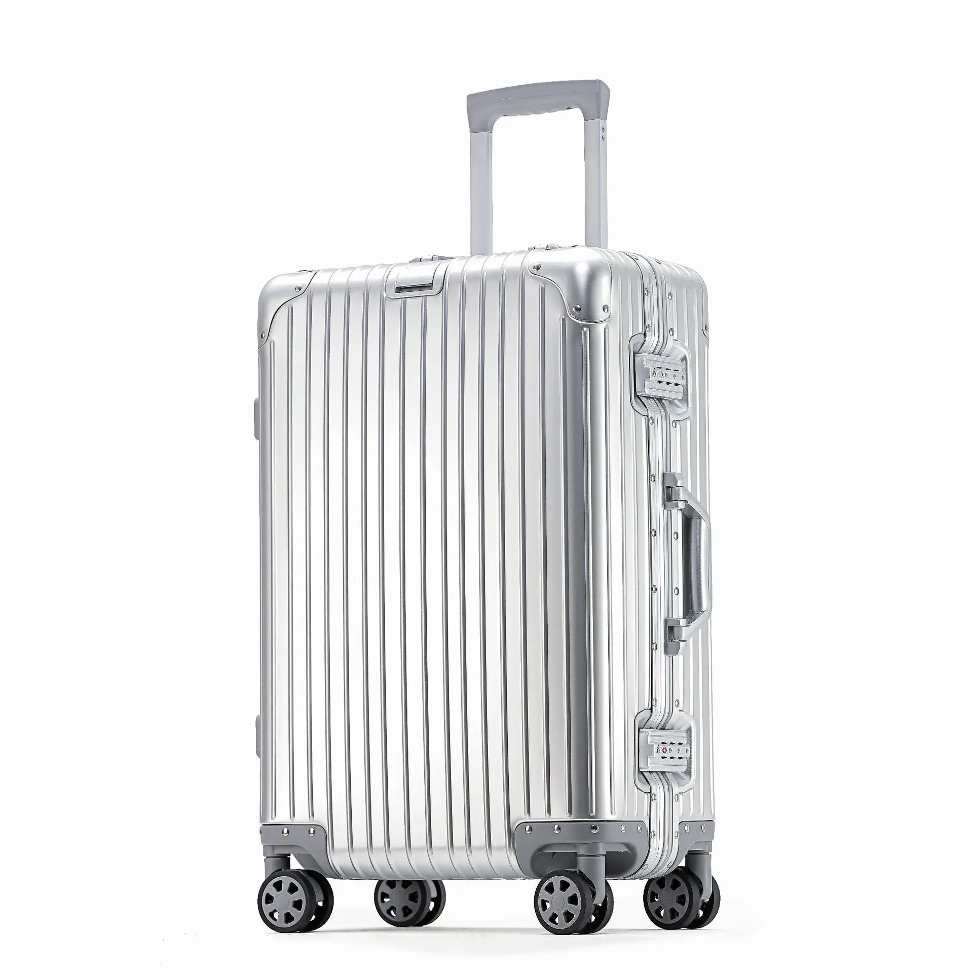 All-Aluminum Magnesium Alloy Trolley Case with Universal Wheels, Unisex Combination Lock Carry-On Suitcase, 20inch Travel Suitcase, Lightweight Travel Case