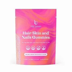 Halal Certified Hair, Skin, & Nails Gummies - Packed with Biotin, Collagen, Folate, & Essential Beauty Vitamins for Strong Hair, Glowing Skin & Healthy Nails - Easy Digestion & High Absorption - 60 ct