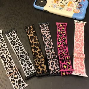 Apple Watch S10 Nylon Camouflage Leopard Print Band, Stretchy Day Buckle Design for iWatch Series 10, Comfortable & Stylish Accessory, Smart Watch Straps