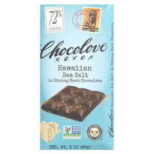 Chocolove Hawaiian Sea Salt in Strong Dark Chocolate, 72% Cocoa, 3 oz (85 g)