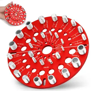 Nut and Bolt Thread Checker - 30 Standard and Metric Bolt Size Finder Bolt and Nut Identifier 15 Standard & 15 Metric Portable Thread Identifier Gauge with  Hole (Circle Shape)