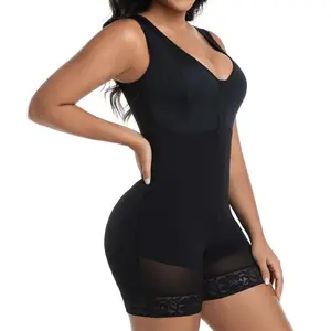 Full Body Zippered Tummy Control Shapewear for Women Seamless Fit Breathable Material Postpartum Recovery Bodysuit Smooth Everyday Basic Black Elegant Minimalist Vneck Compression Clothes Style Womenswear