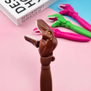 3pcs big mouth dinosaur gel pen, interesting office and school stationery, unique gift idea, ballpoint pen dinosaur big mouth pen Tyrannosaurus Rex shape pen, student learning stationery prize, Writing Pen