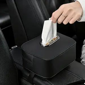 Leather Car Paper Towel Holder Stand, Car Tissue Box, Multi-Functional Storage Organizer, Fits Sun Visor and Seat Back, Keep Car Neat and Stylish