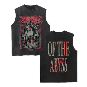 Lorna Shore Band Unisex Vintage Washed Cotton Vest, Retro Band Print Sleeveless Shirt, Casual Regular Fit, Perfect Boyfriend Gift