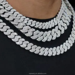 Miami Cuban Link Moissanite Chain VVS | 8mm 10mm 12mm 15mm | 925 Sterling Silver