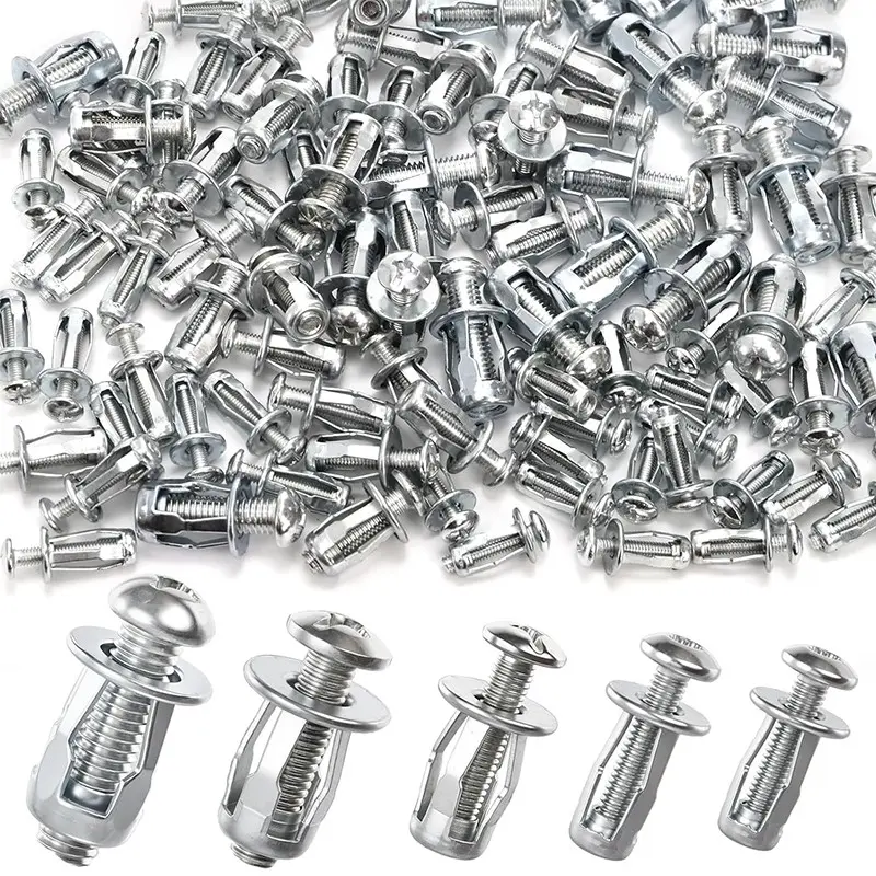 25-40 Pcs Expansion Screw Petal Nut, M4 M5 M6 M8 Hollow Wall Anchors Nuts Kit with Screws, Steel Drywall Anchors Jack Nuts