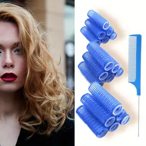 18PCS DIY Curly Hairstyle Hair Tools with Comb Self Grip Small Hair Curlers Heatless Roller Hair Curlers Hairdressing Curler,Roller Hair Curler for Medium Short Hair