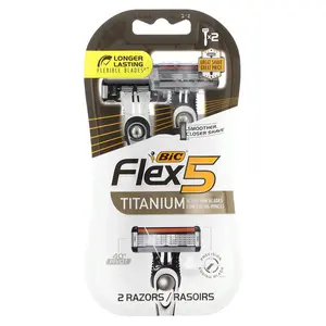 BIC Flex 5, Men's Disposable Razors, 2 Razors BIC Flex 5, Men's Disposable Razors, 2 Razors