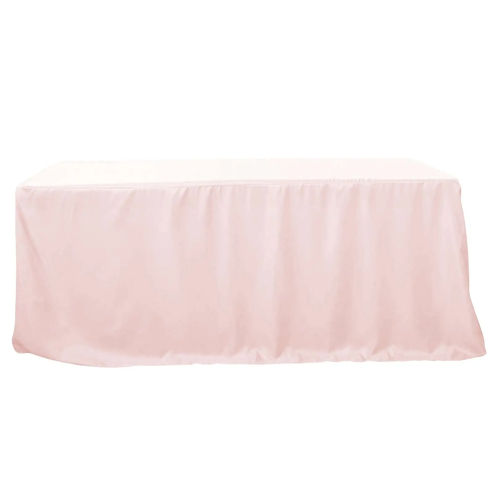 Fitted Polyester 96"x30" Rectangular Panel Tablecloth Blush Pink - Outdoor Safe, Portable Outdoor, Proven Durability, Robust Construction Table Cover, Durable, Easy to Maintain, Outdoor Safe Tablecloths, Portable Outdoor Tablecloths