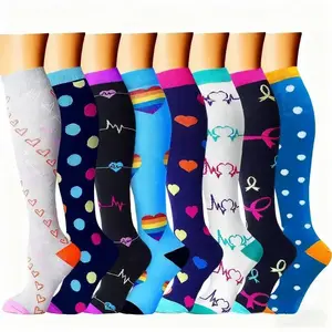 6-Pairs Compression Socks for Women Men Circulation 6 Pairs-Best Compression Stockings For Running,Athletic,Nursing