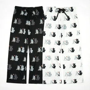 Cartoon Dragon Pattern Pajama Pants, Ultra-Soft Plush Sleepwear Bottoms for Men, Women, Comfy Matching Lounge Wear for Relaxing Nights