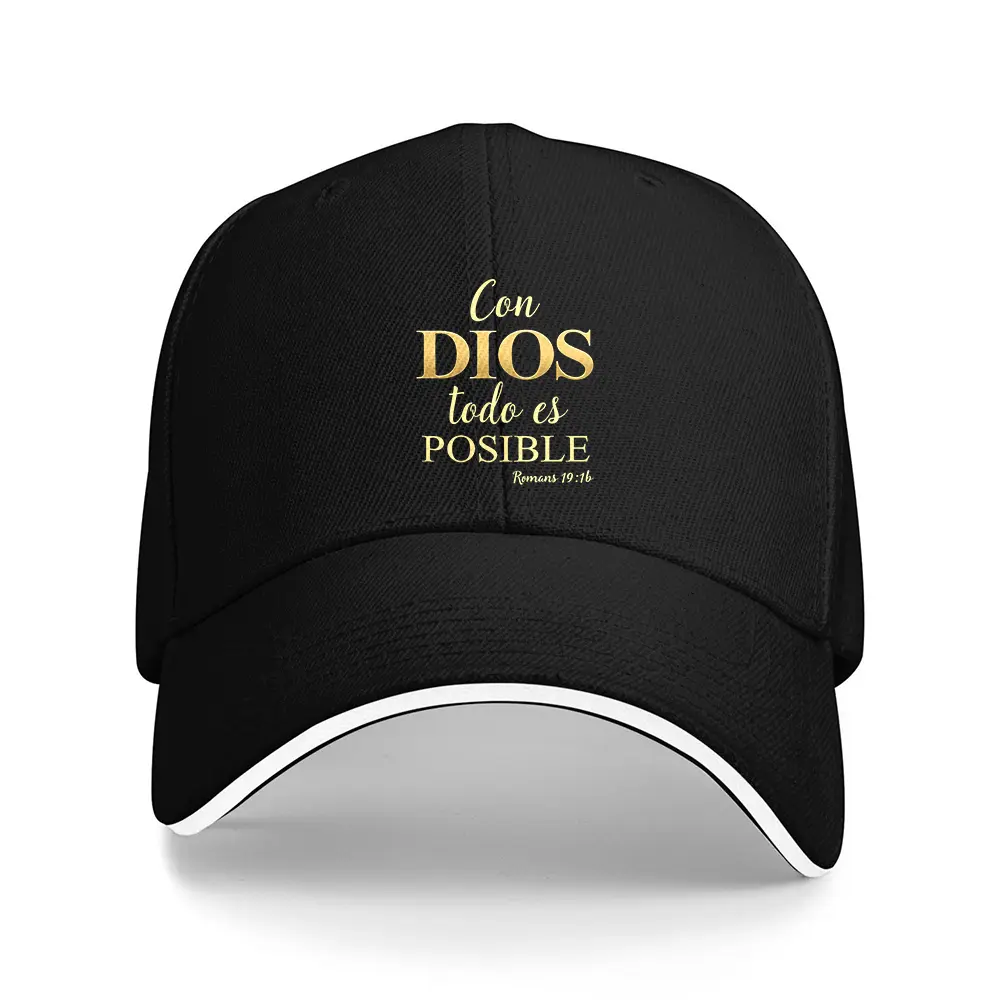 Unisex Christian Graphic Hat - 1 Religious-Themed Baseball/Trucker Cap with "Con DIOS todo es POSIBLE" & Romans 1:1b Embroidery, All-Season Graphic Message Hat, Christian Graphic Hats, Graphic Message Hats