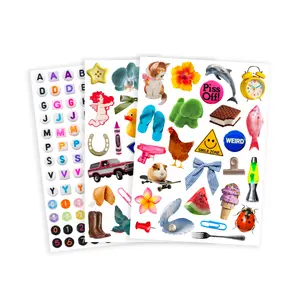 Cute Aesthetic Sticker Sheets for Instant Cameras & Journals | Retro Waterproof Vinyl Decal Pack (3 Sheets) for Lola Camera, Scrapbook & DIY Customization
