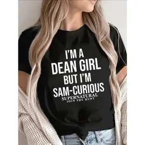 Women'S Short Sleeve Tee, Ideal Gift for Supernatural Enthusiasts, Perfect for Casual Outings at for Home Or Dining, Lightweight And Sturdy Design, Printed Text, Comfortable for Everyday Wear