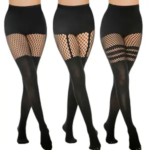 Mock Thigh High Stocking 1 Pair For Women Sexy Fishnet Tights Suspender Pantyhose Lace Costume Tights Party Womenswear Socks Valentines Dress up 2026 New