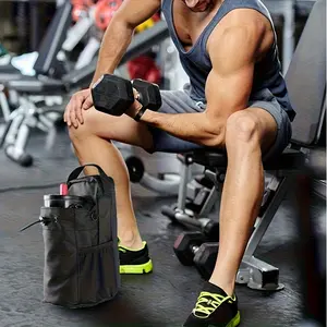Sporty Gym Bags - Black Magnetic Crossbody Pouch with Strong Closure, Portable Fitness Storage for Gourd Bell, Dumbbells, Phone & Essentials, College Style Casual Luxury Bag for Gym, Travel