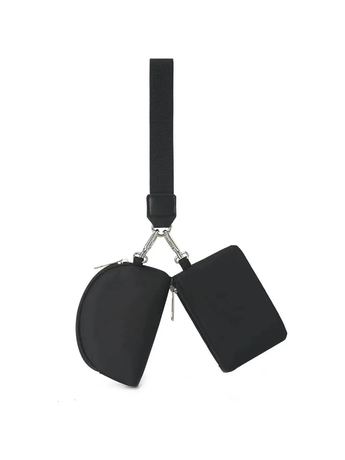 Dual Pouch Wristlet With Zipper Wristlet Keychain Wallet for Women, Small And Portable for Storing Cards, Keys, Cash