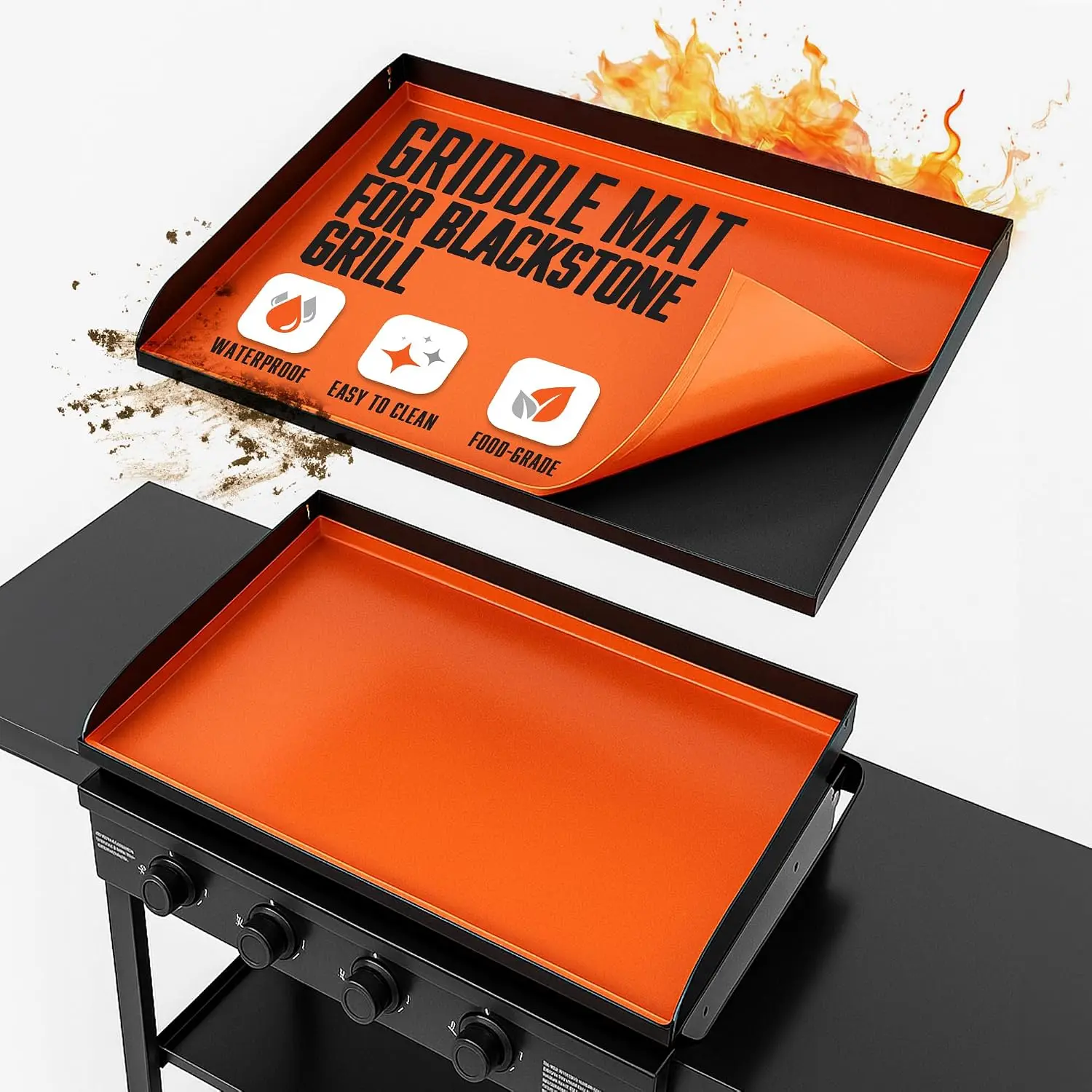 36" Blackstone Silicone Mat - Heavy Duty Food Grade Silicone Griddle mat for Blackstone Griddle - BBQ Shield Against Rust, Grease & Dirt, All-Season Protection - Griddle Accessories