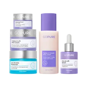 GOPURE Firm & Lift Core Collection - Firm & Lift Serum, Neck Cream, Anti Wrinkle Moisturizer, Eye Cream & Belly Cream for Radiant, Smooth, Hydrated Skin