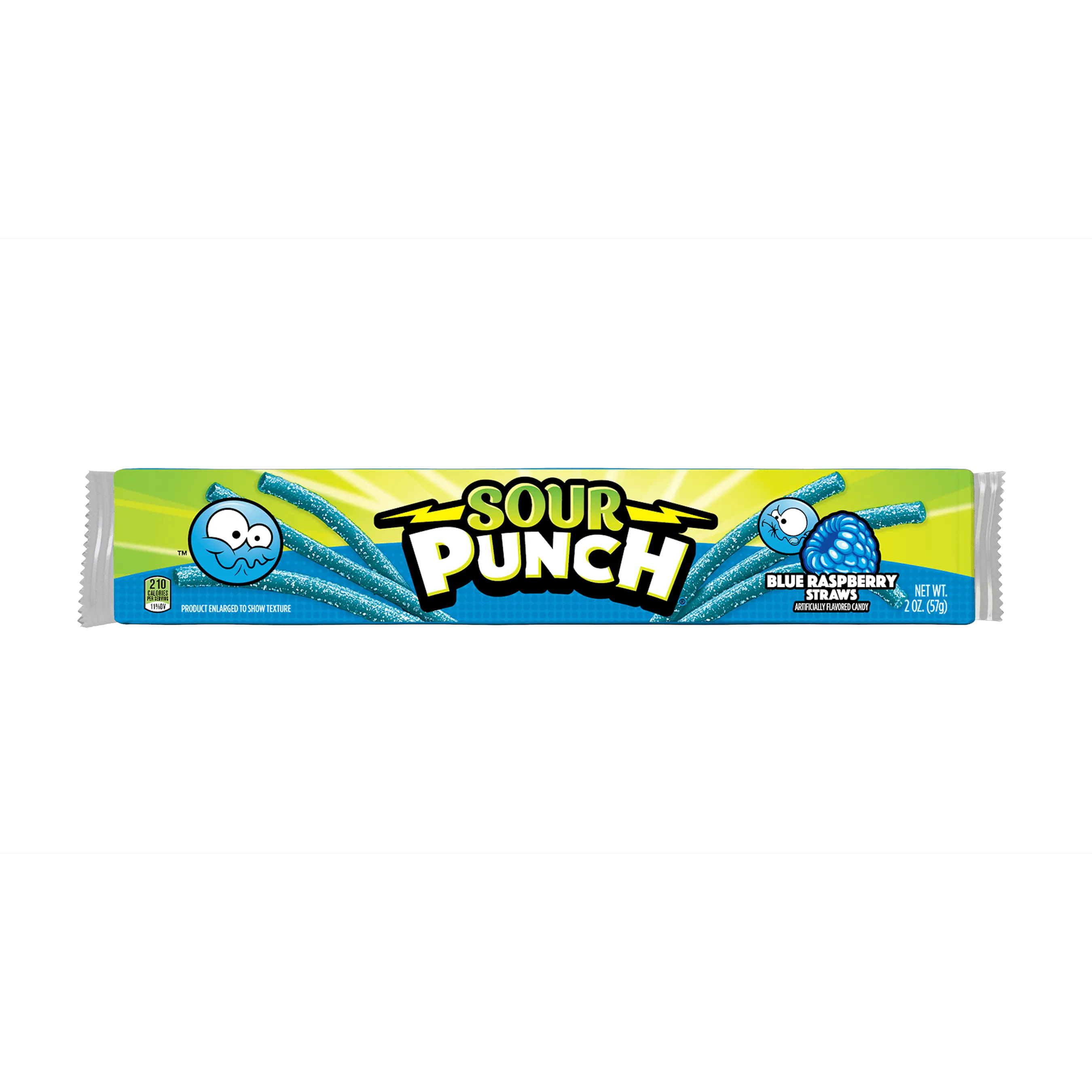 Sour Punch Blue Raspberry Straws, 2oz Tray