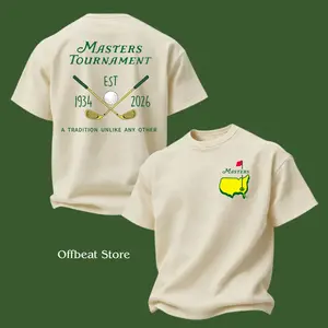 Masters Golf 1934-2026 T-Shirt, Vintage Golf Graphic Tee, Augusta Inspired Golf Shirt, Soft Cotton Fit Apparel, Classic Casual Golf Apparel for Men and Women, Trendy Sportswear Gift for Golf Lovers
