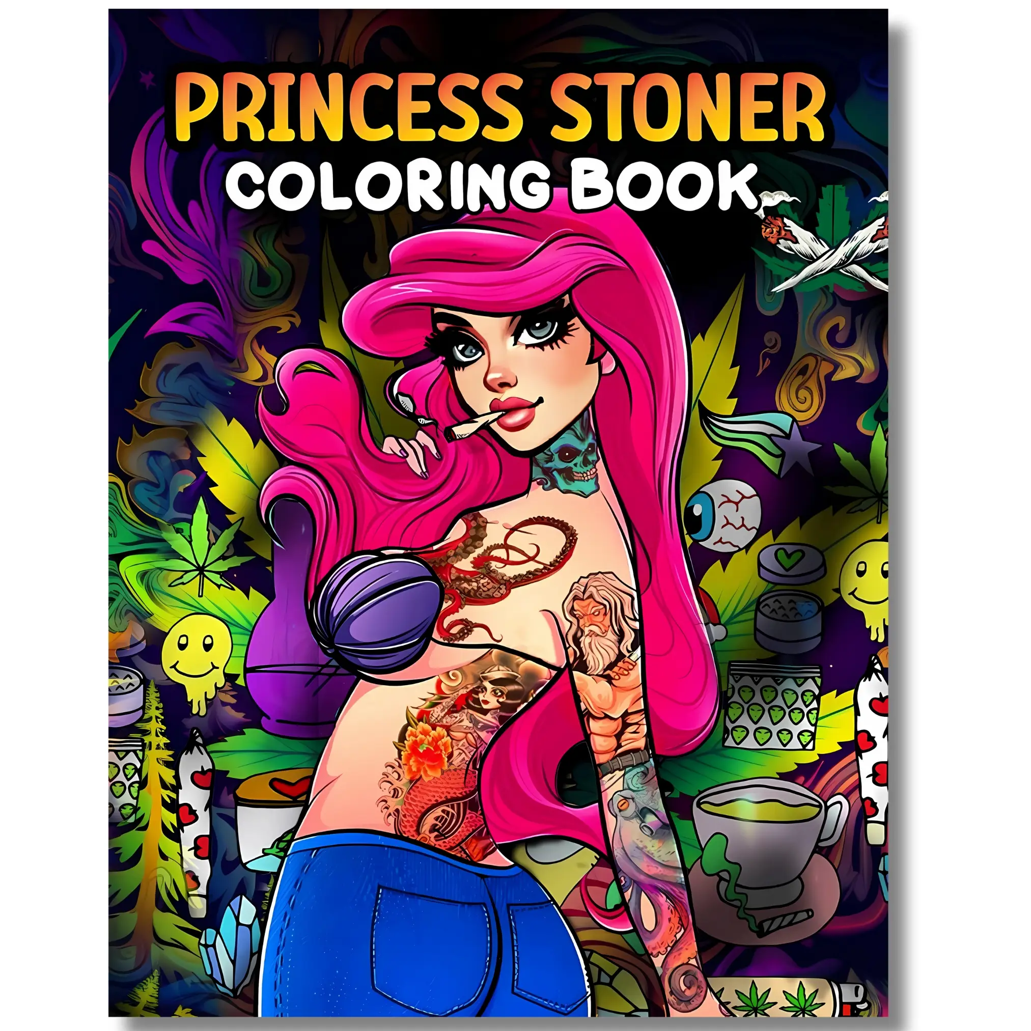 Stoner Coloring Book: Funny Weed Coloring Page for Adults, Trippy & Psychedelic Art for Stress Relief and Relaxation big design Beginner's Guide magic