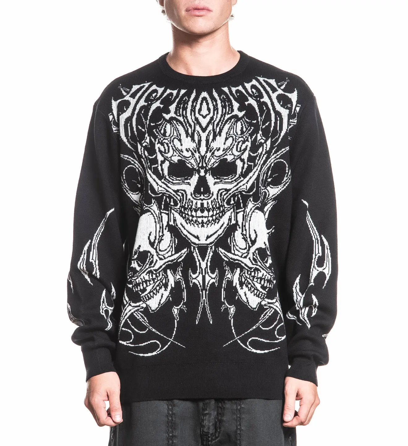 Affliction Men's Long Sleeve Sweater Primitive Theory Affliction Men's Long Sleeve Sweater Primitive Theory