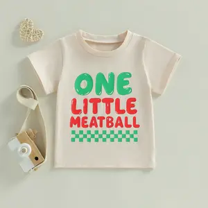 Baby Boys Birthday Shirts Fashion Short Sleeve Round Neck Checkered Letter Print Tops Toddler T-Shirts